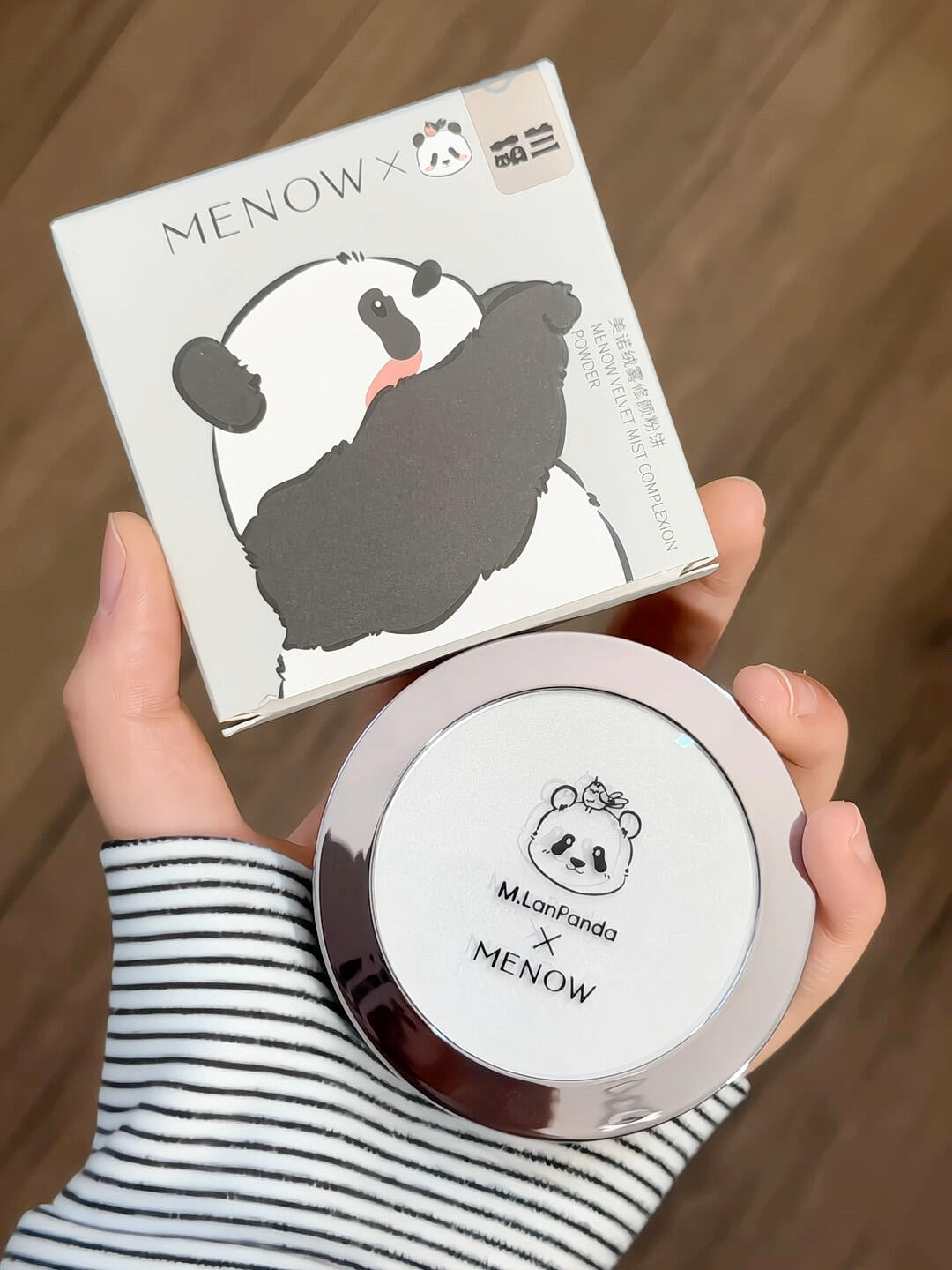 Tiktok/Douyin Hot MENOW X M.LanPanda Velvet Mattifying Finishing Powder 9g/21g【Tiktok抖音爆款】美诺萌兰系列绒雾修颜粉饼