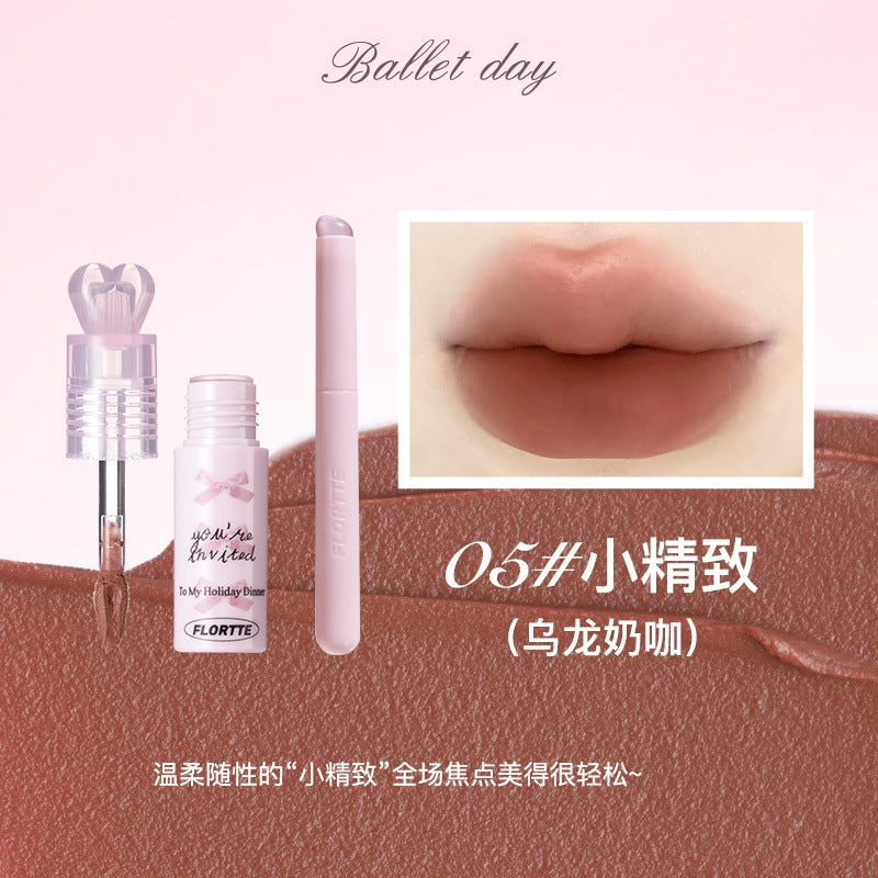 Flortte Little Bowknot Series Milk Cake Lip Cream 2.2g 花洛莉亚小蝴蝶结系列奶糕唇霜