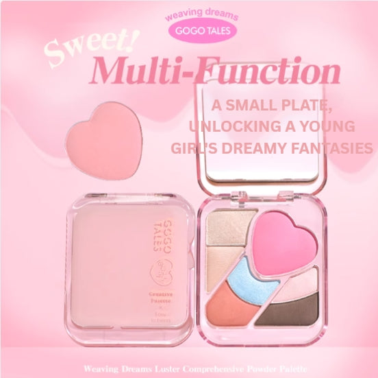 GOGOTALES  Floating Light Weaving Dreams Comprehensive Powder Palette 9g 戈戈舞浮光织梦综合粉盘