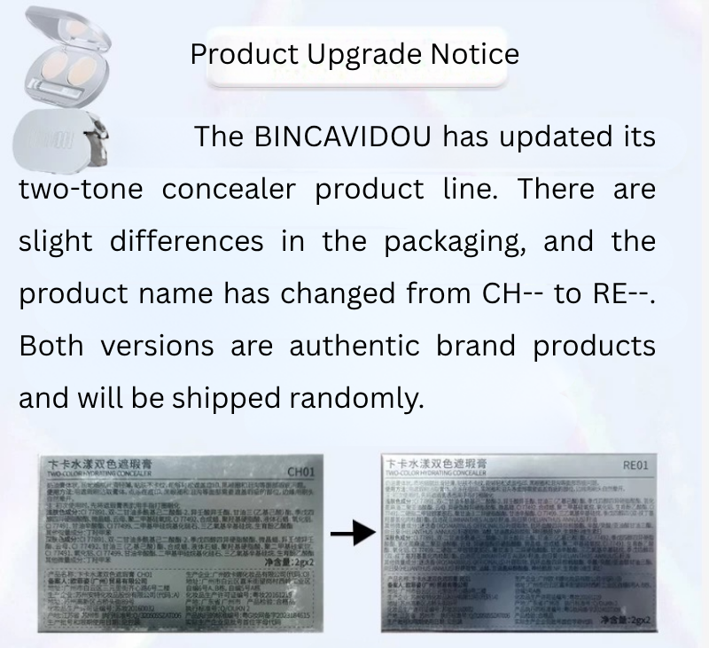 Tiktok/Douyin Hot BINCAVIDOU Two-tone Concealer for Blemishes Acne Marks and Invisible Pores 4g【Tiktok抖音爆款】卞卡遮盖斑点痘印隐形毛孔双色遮瑕膏