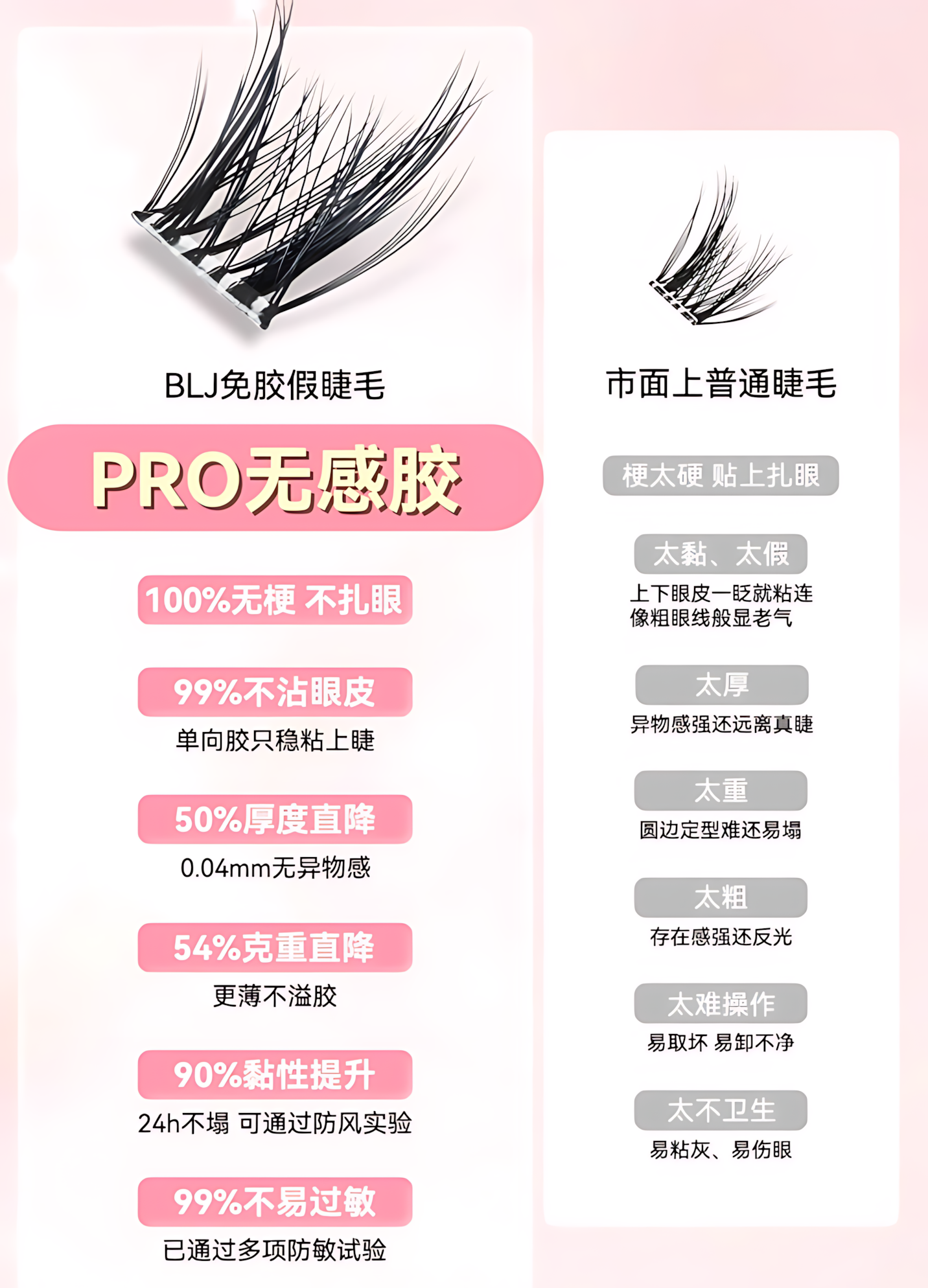 BLJ Butterfly Series PLUS Glue-Free False Eyelashes 1box 标记蝴蝶系列PLUS版免胶假睫毛