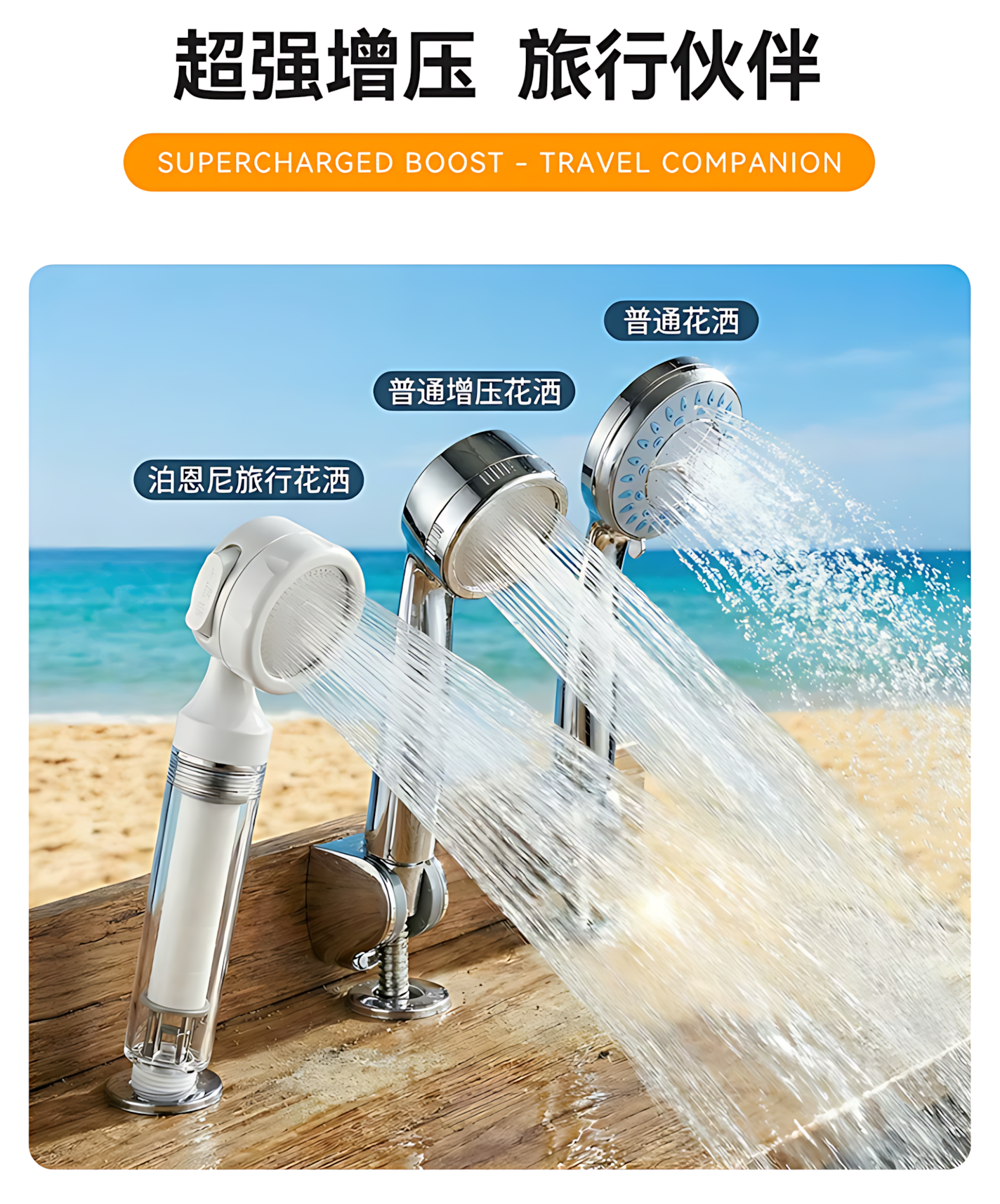 BOONEN Three-Mode Portable Filter Shower Head 泊恩尼三档便携过滤花洒