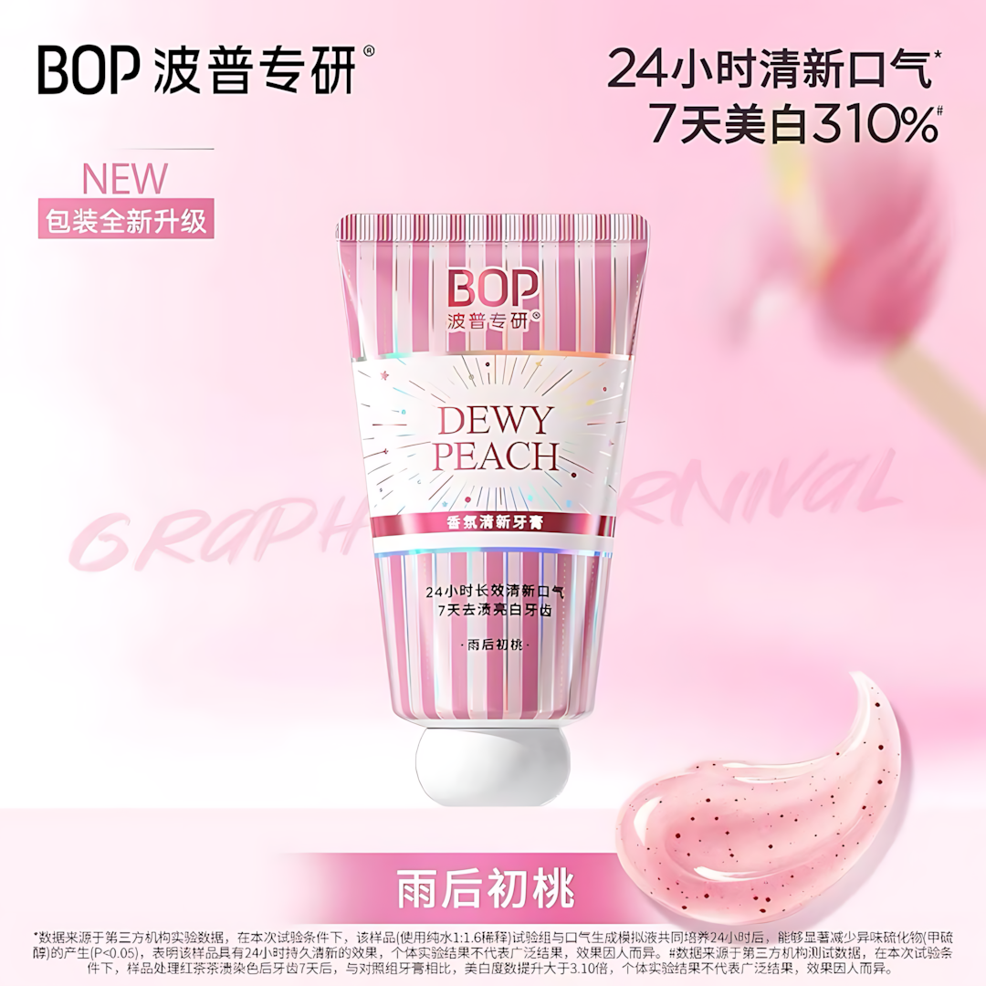 BOP × Sanrio Collaboration Fresh Scent Toothpaste 100g 波普专研×三丽鸥联名系列香氛清新牙膏