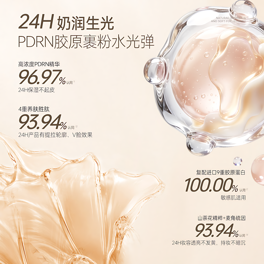Tiktok/Douyin Hot BTINGVE Collagen & Velvet Radiant Air Cushion 12g+12g*2(refill)【Tiktok抖音爆款】八角亭胶原奶绒光气垫霜