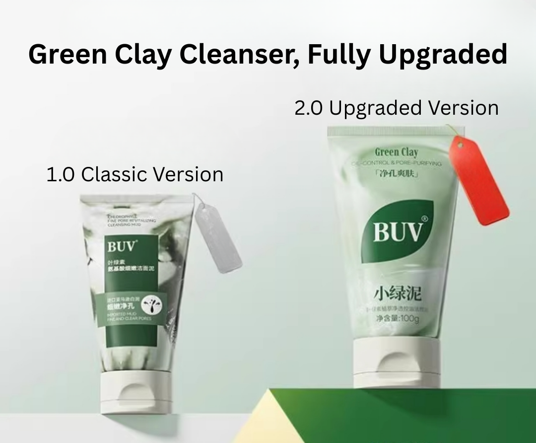 Tiktok/Douyin Hot BUV Chlorophyll Plant Extract Oil-Control Cleansing Mud 100g【Tiktok抖音爆款】BUV叶绿素植萃净透控油洁面泥