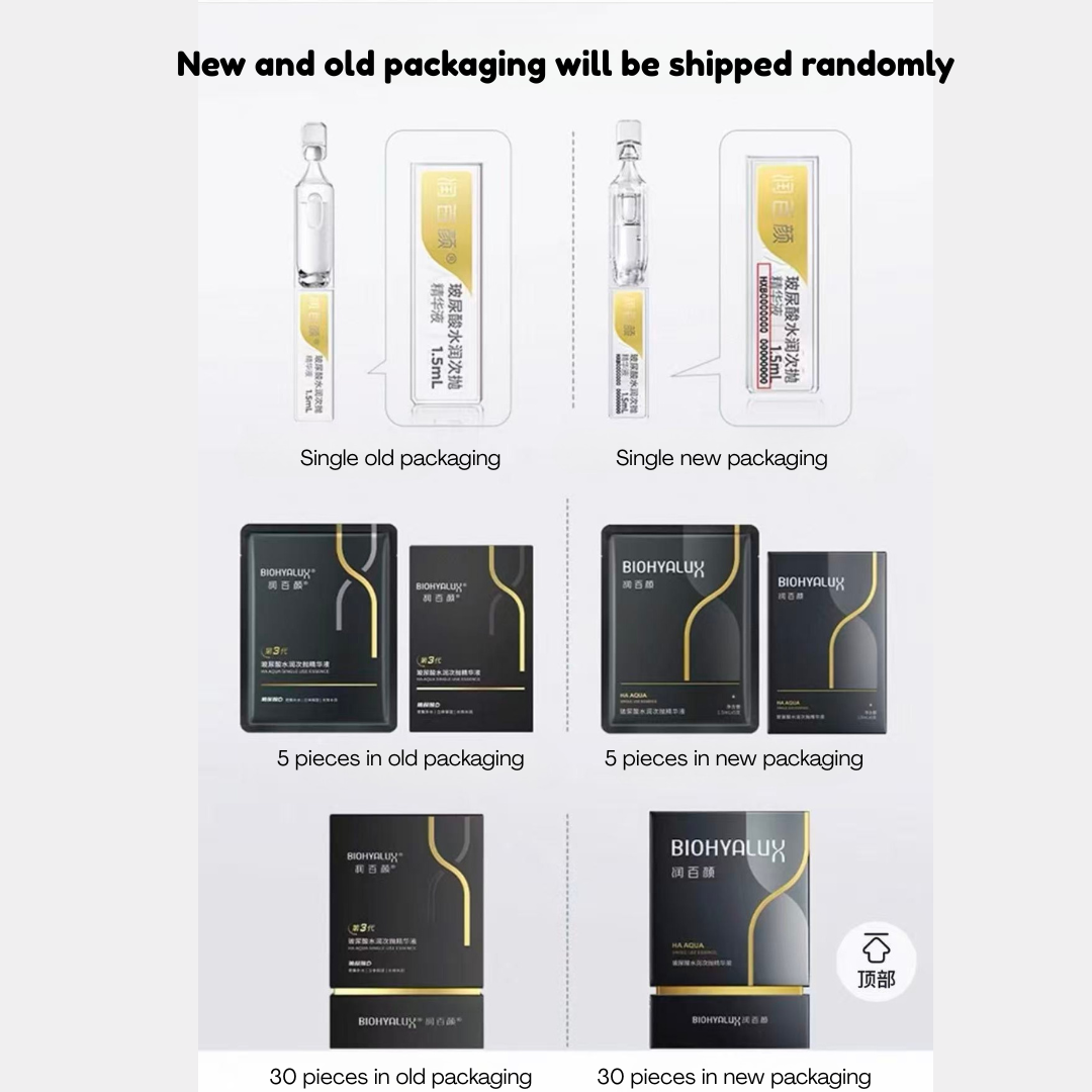 Biohyalux Ha AQUA Single Use Essence Serum 华熙生物润百颜第三代蜂巢水润次抛原液 1.5ml*5/1.5ml*30