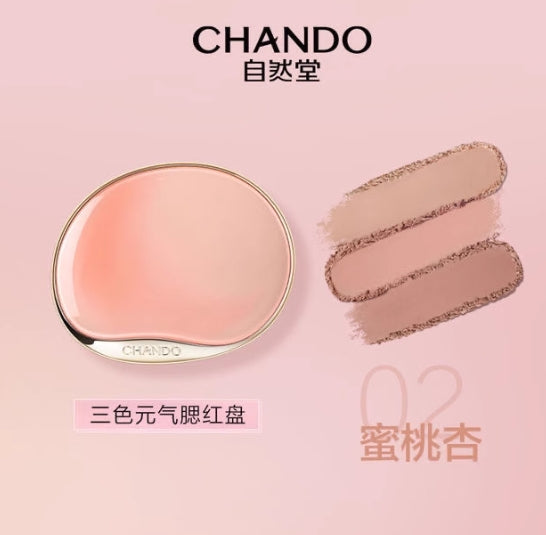CHANDO 3-color Vitality Blush Palette 8.5g 自然堂三色元气腮红盘