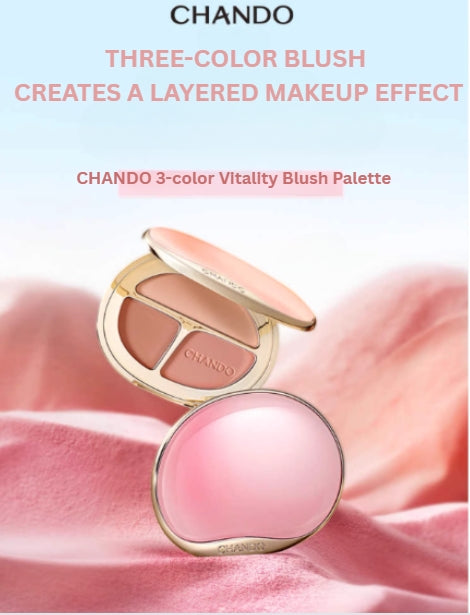 CHANDO 3-color Vitality Blush Palette 8.5g 自然堂三色元气腮红盘