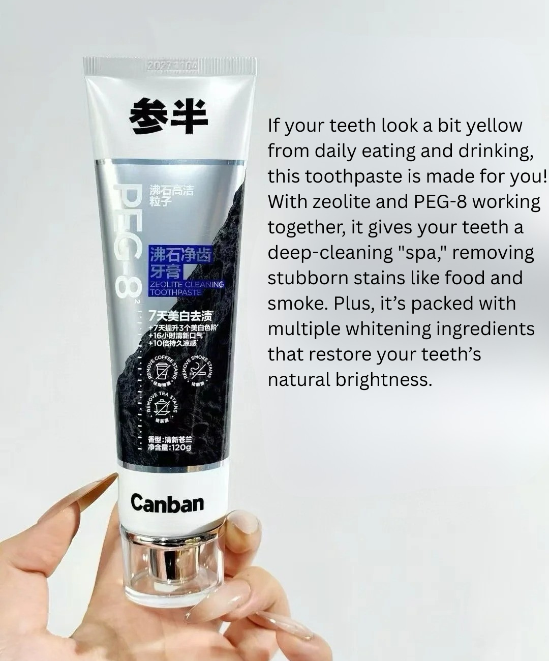 CanBan Zeolite Toothpaste 120g 参半沸石牙膏