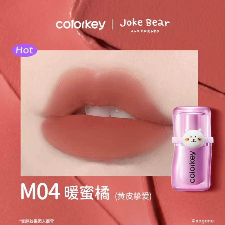 Colorkey × Joke Bear And Friends Silky Creamy Matte Lip Mud 3g 珂拉琪×自嘲熊和朋友们系列绵绵奶雾唇泥