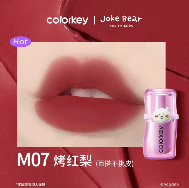 Colorkey × Joke Bear And Friends Silky Creamy Matte Lip Mud 3g 珂拉琪×自嘲熊和朋友们系列绵绵奶雾唇泥