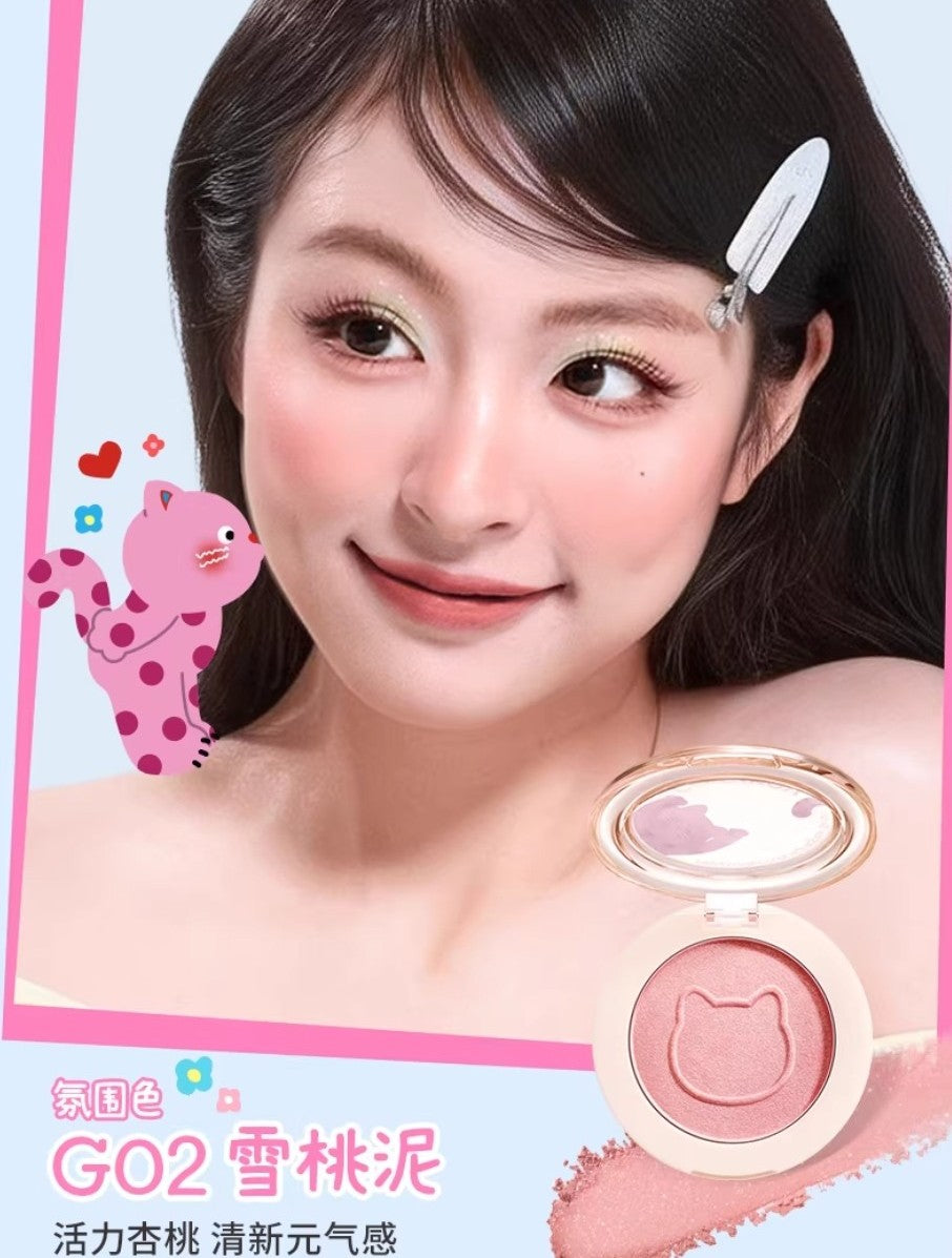 Colorkey × Pokky Mao Collaboration Misty Luster Dual Highlighter Blush 4g 珂拉琪×波点猫联名雾彩流光高光腮红