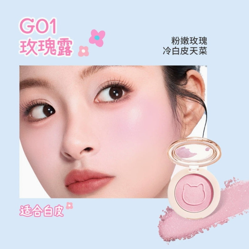 Colorkey × Pokky Mao Collaboration Misty Luster Dual Highlighter Blush 4g 珂拉琪×波点猫联名雾彩流光高光腮红