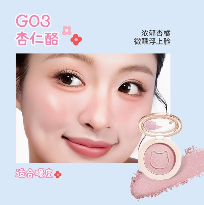 Colorkey × Pokky Mao Collaboration Misty Luster Dual Highlighter Blush 4g 珂拉琪×波点猫联名雾彩流光高光腮红