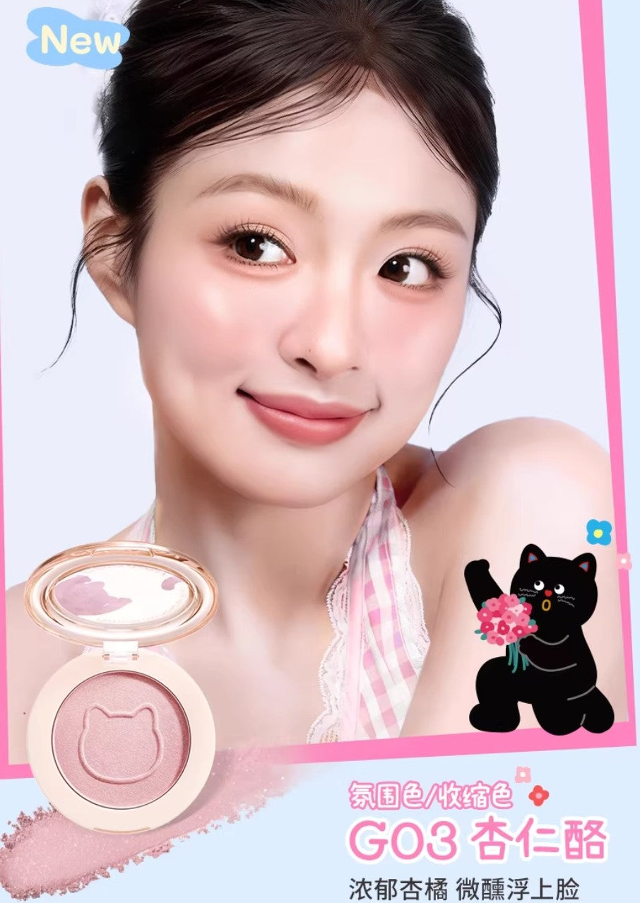Colorkey × Pokky Mao Collaboration Misty Luster Dual Highlighter Blush 4g 珂拉琪×波点猫联名雾彩流光高光腮红