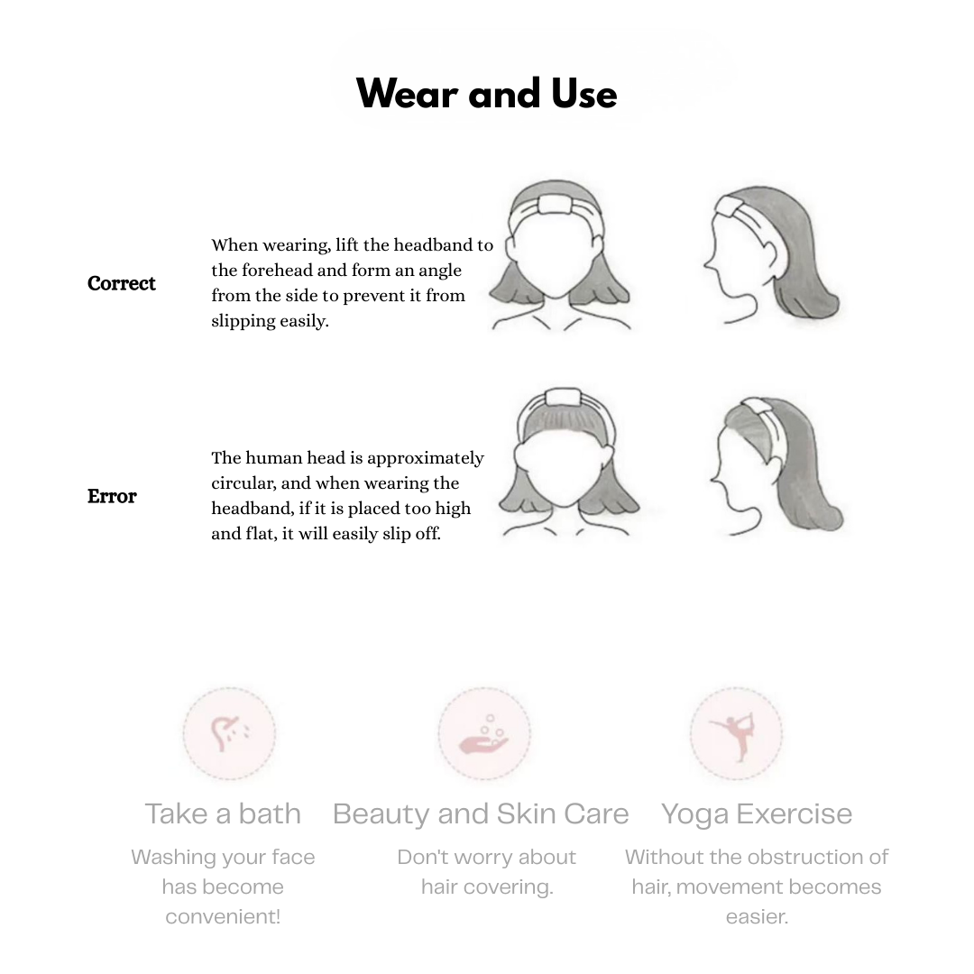 CuteHart Cute Cartoon Plush Face Wash Headband - Soft Cute Headbands for Skincare 1pc 可爱卡通毛绒洗脸发带柔软呵护肌肤