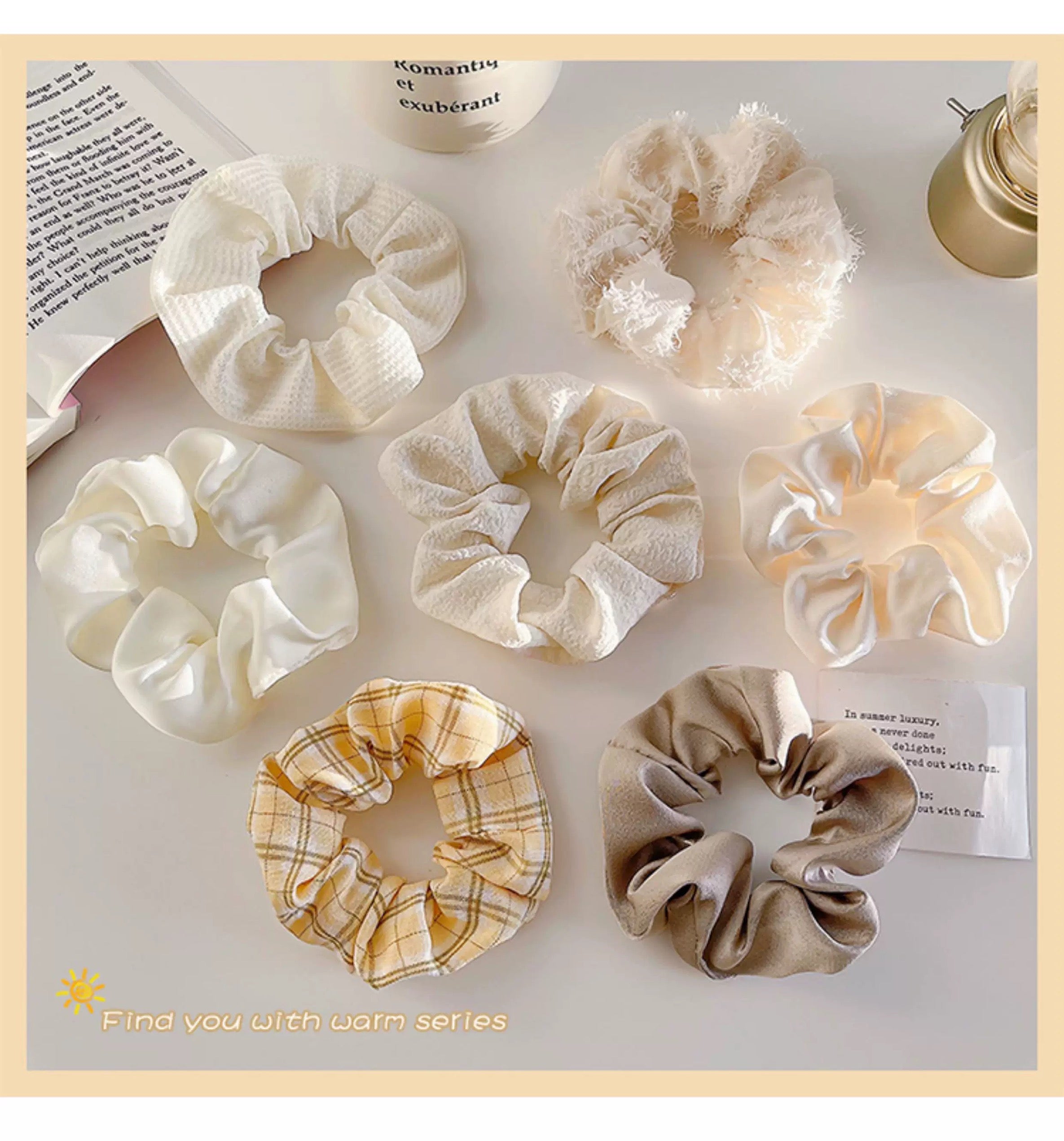 CuteHart Forest Style Hair Tie for Women - Elastic Hair Ties for a Natural Look 2pcs 森系大肠发圈适合女性的弹力发圈展现自然发型