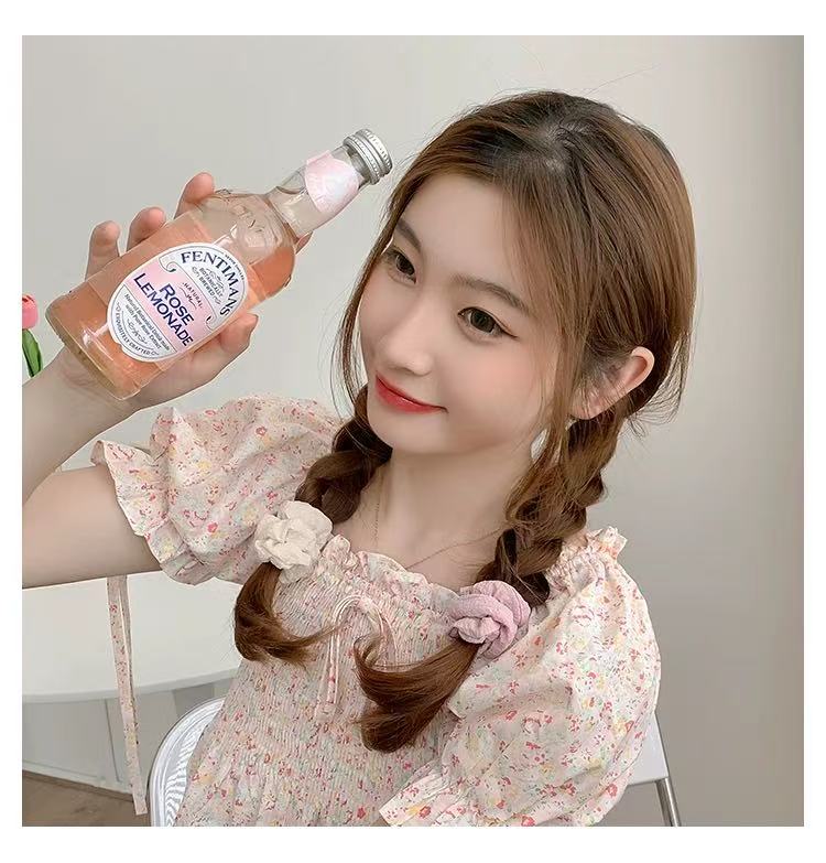 CuteHart Simple Colorful Satin Hair Tie - Chic Piggy Large Intestine Hair Tie for a Stylish Look 2pcs 简约彩色缎面猪大肠发圈带来时尚造型