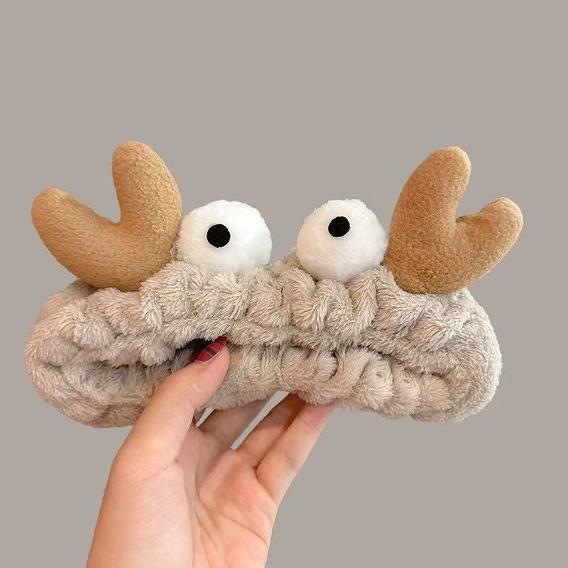 CuteHart Cute Cartoon Plush Face Wash Headband - Soft Cute Headbands for Skincare 1pc 可爱卡通毛绒洗脸发带柔软呵护肌肤