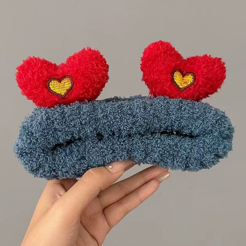 CuteHart Cute Cartoon Plush Face Wash Headband - Soft Cute Headbands for Skincare 1pc 可爱卡通毛绒洗脸发带柔软呵护肌肤