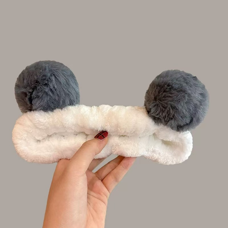 CuteHart Cute Cartoon Plush Face Wash Headband - Soft Cute Headbands for Skincare 1pc 可爱卡通毛绒洗脸发带柔软呵护肌肤