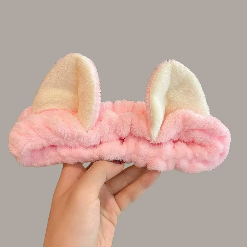 CuteHart Cute Cartoon Plush Face Wash Headband - Soft Cute Headbands for Skincare 1pc 可爱卡通毛绒洗脸发带柔软呵护肌肤