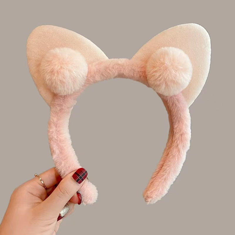 CuteHart Cute Cartoon Plush Face Wash Headband - Soft Cute Headbands for Skincare 1pc 可爱卡通毛绒洗脸发带柔软呵护肌肤
