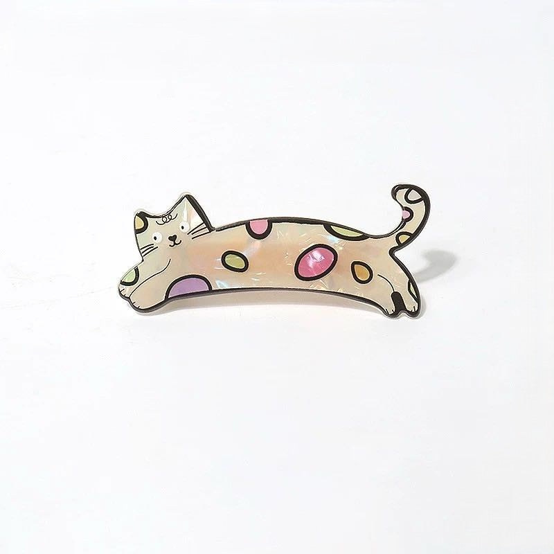 CuteHart Fish Hair Clip - Cute Hair Clip Kawaii Design with Little Fish and Cat for a Fun Look 2pcs 日韩趣味可爱醋酸小鱼小猫发夹增添俏皮感