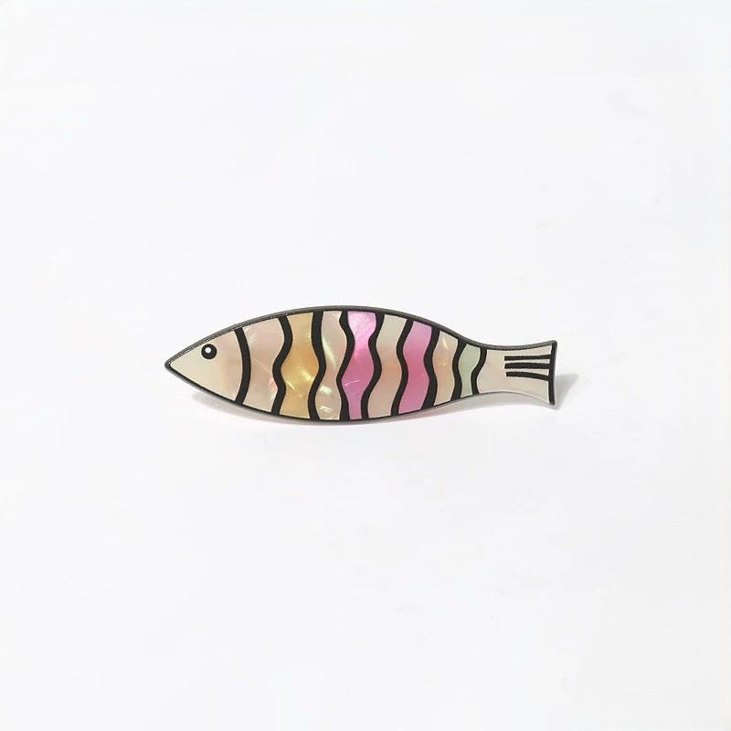 CuteHart Fish Hair Clip - Cute Hair Clip Kawaii Design with Little Fish and Cat for a Fun Look 2pcs 日韩趣味可爱醋酸小鱼小猫发夹增添俏皮感
