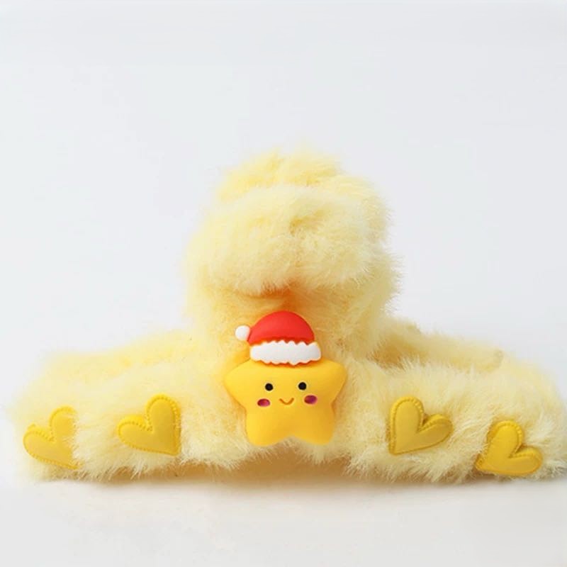 CuteHart Fuzzy Claw Clip - Cute Claw Clip to Add a Soft and Charming Touch to Your Hairstyle 1pc 可爱甜美后脑勺抓夹点缀清新可人造型