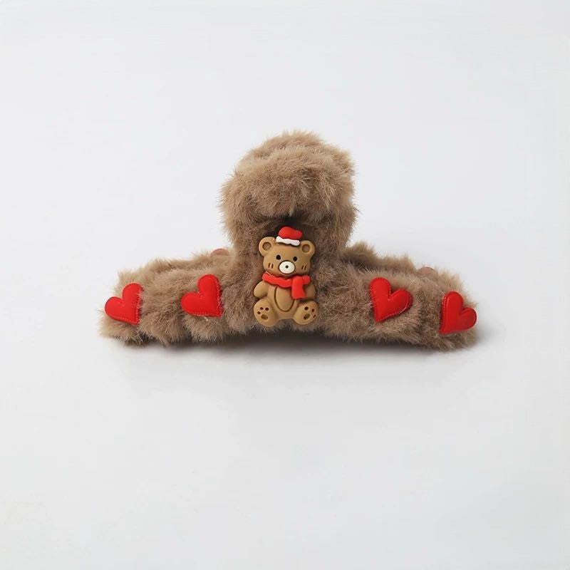 CuteHart Fuzzy Claw Clip - Cute Claw Clip to Add a Soft and Charming Touch to Your Hairstyle 1pc 可爱甜美后脑勺抓夹点缀清新可人造型