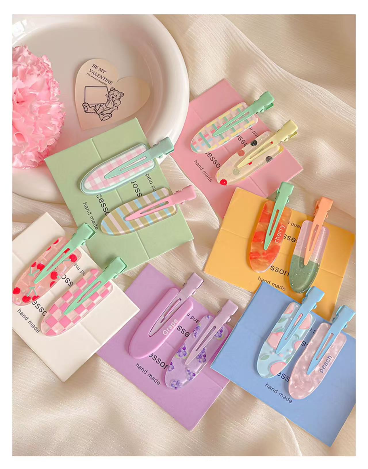 CuteHart Juice-Inspired Cute Hair Clip - Fun and Stylish Bangs Hair Clip for a Sweet Look 2pcs 可爱果汁无痕发夹为发型增添俏皮甜美的感觉