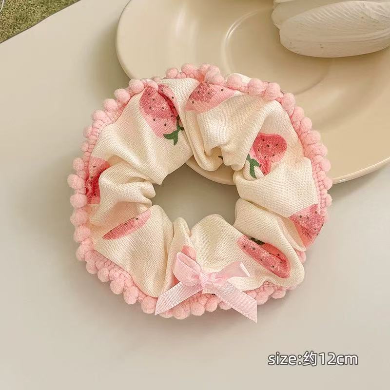 CuteHart Pearl Bow Hair Ties - Elegant Ribbon Bow Scrunchie with Pearl Accents 2pcs 珍珠点缀的优雅缎带蝴蝶结发圈
