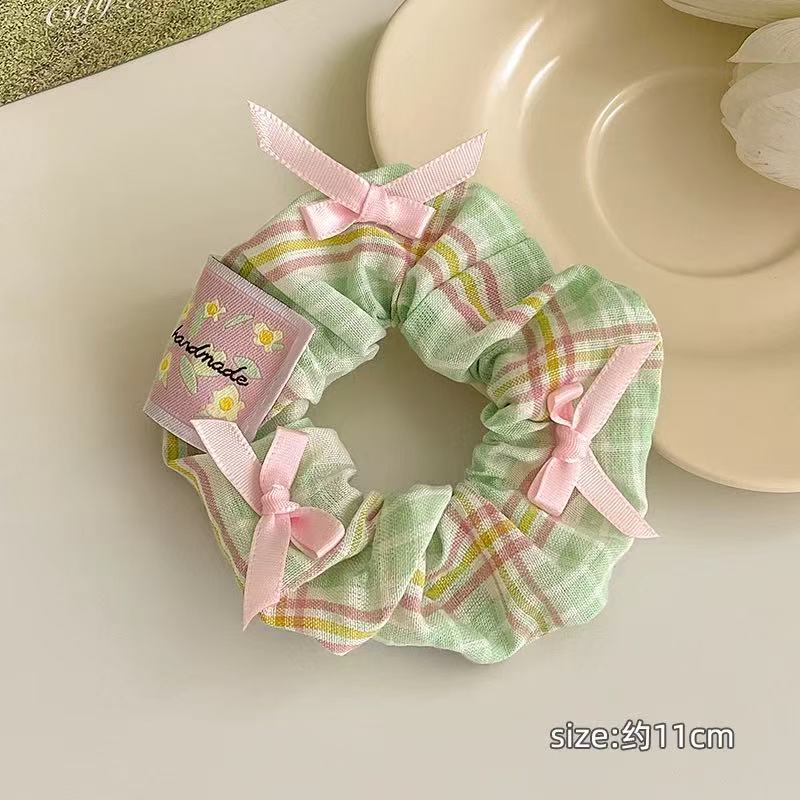 CuteHart Pearl Bow Hair Ties - Elegant Ribbon Bow Scrunchie with Pearl Accents 2pcs 珍珠点缀的优雅缎带蝴蝶结发圈