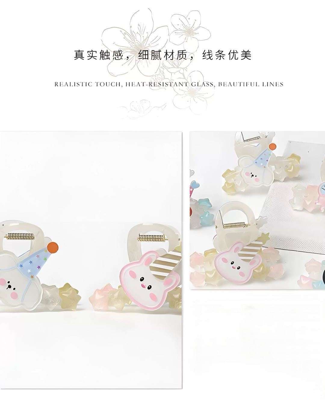 CuteHart Star Claw Clip - Cute Claw Clip with Animal and Star Design for a Fresh and Whimsical Look 1pc 小清新高礼帽小动物星星抓夹展现独特可爱魅力
