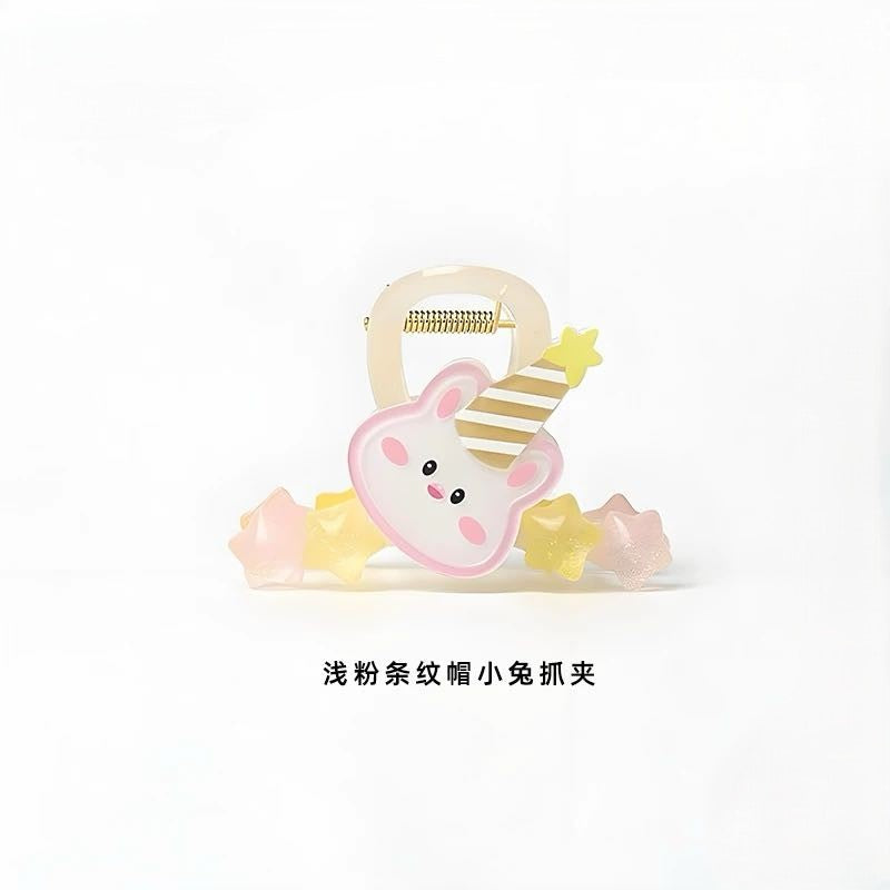 CuteHart Star Claw Clip - Cute Claw Clip with Animal and Star Design for a Fresh and Whimsical Look 1pc 小清新高礼帽小动物星星抓夹展现独特可爱魅力