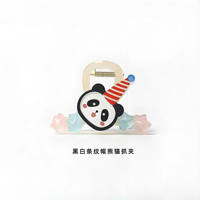 CuteHart Star Claw Clip - Cute Claw Clip with Animal and Star Design for a Fresh and Whimsical Look 1pc 小清新高礼帽小动物星星抓夹展现独特可爱魅力