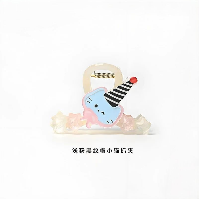 CuteHart Star Claw Clip - Cute Claw Clip with Animal and Star Design for a Fresh and Whimsical Look 1pc 小清新高礼帽小动物星星抓夹展现独特可爱魅力