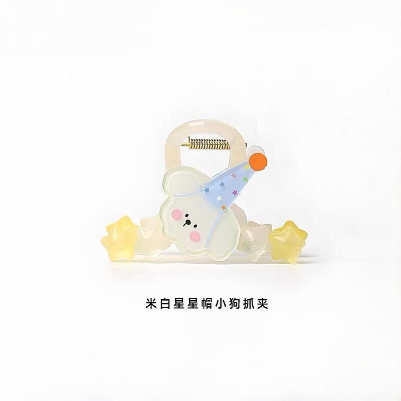 CuteHart Star Claw Clip - Cute Claw Clip with Animal and Star Design for a Fresh and Whimsical Look 1pc 小清新高礼帽小动物星星抓夹展现独特可爱魅力