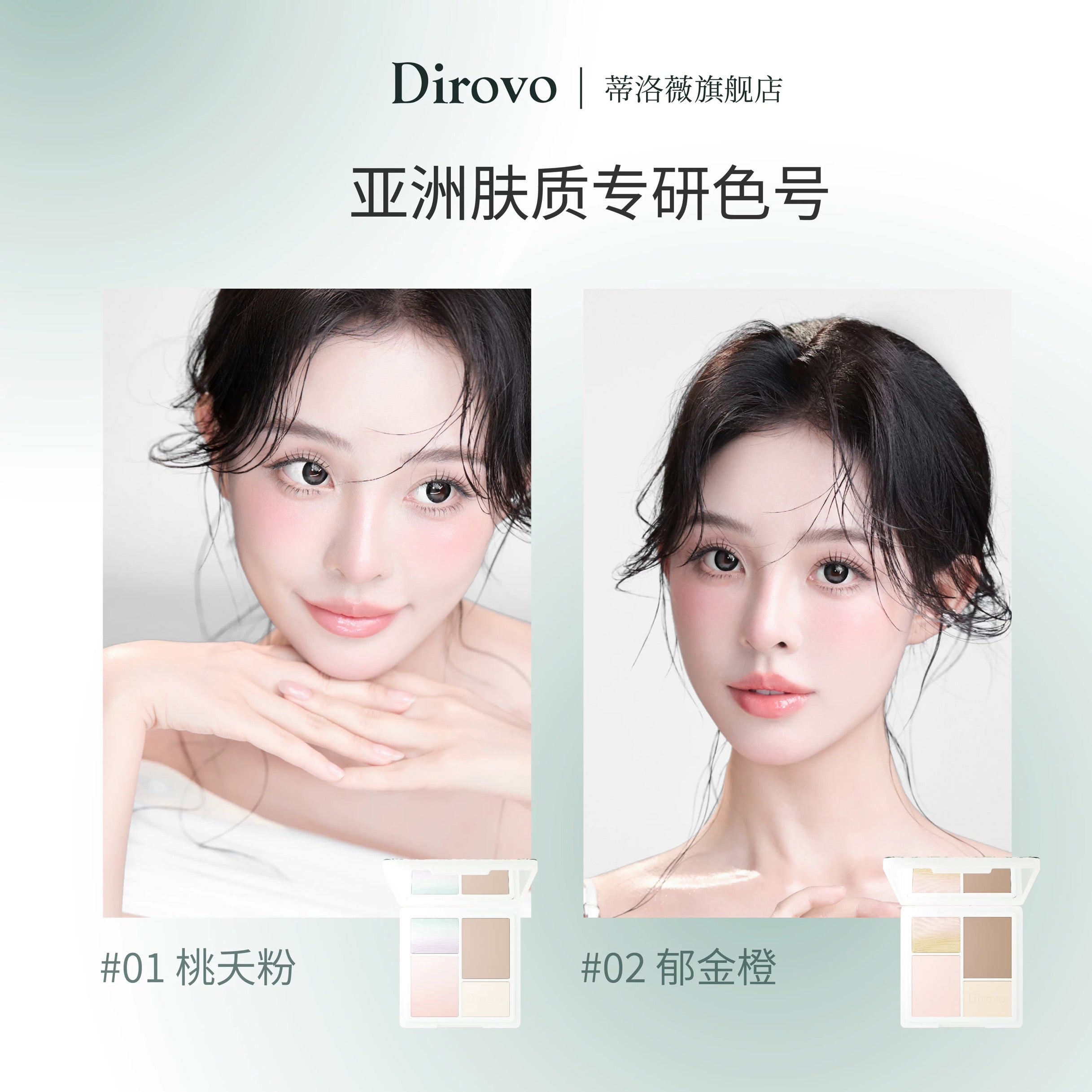 Dirovo Jing Cui Huacai Face Palette 10g 蒂洛薇京萃华彩面综合盘