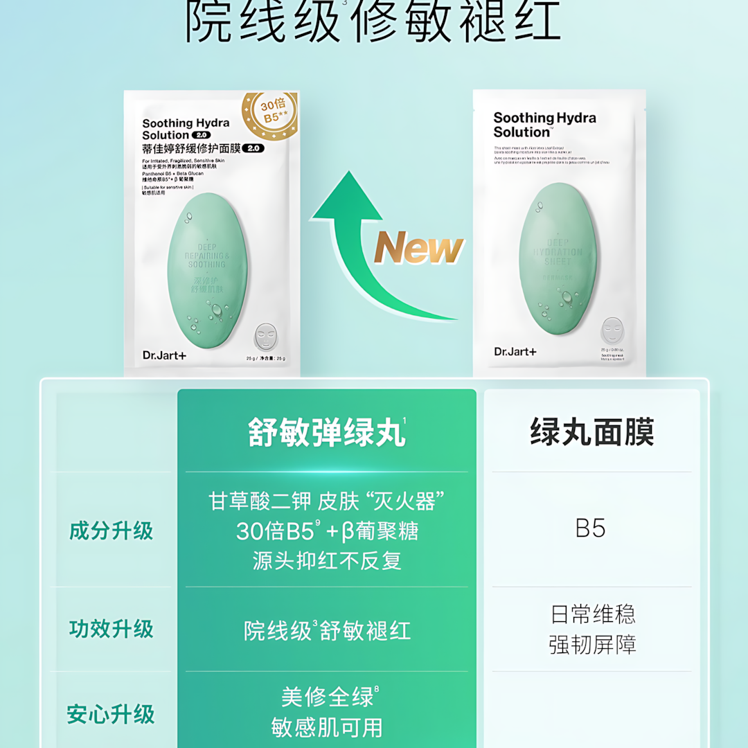 Dr.Jart+ Hydra Solution Sheet Mask 2.0 25g*5pcs/box 蒂佳婷水动力面膜2.0