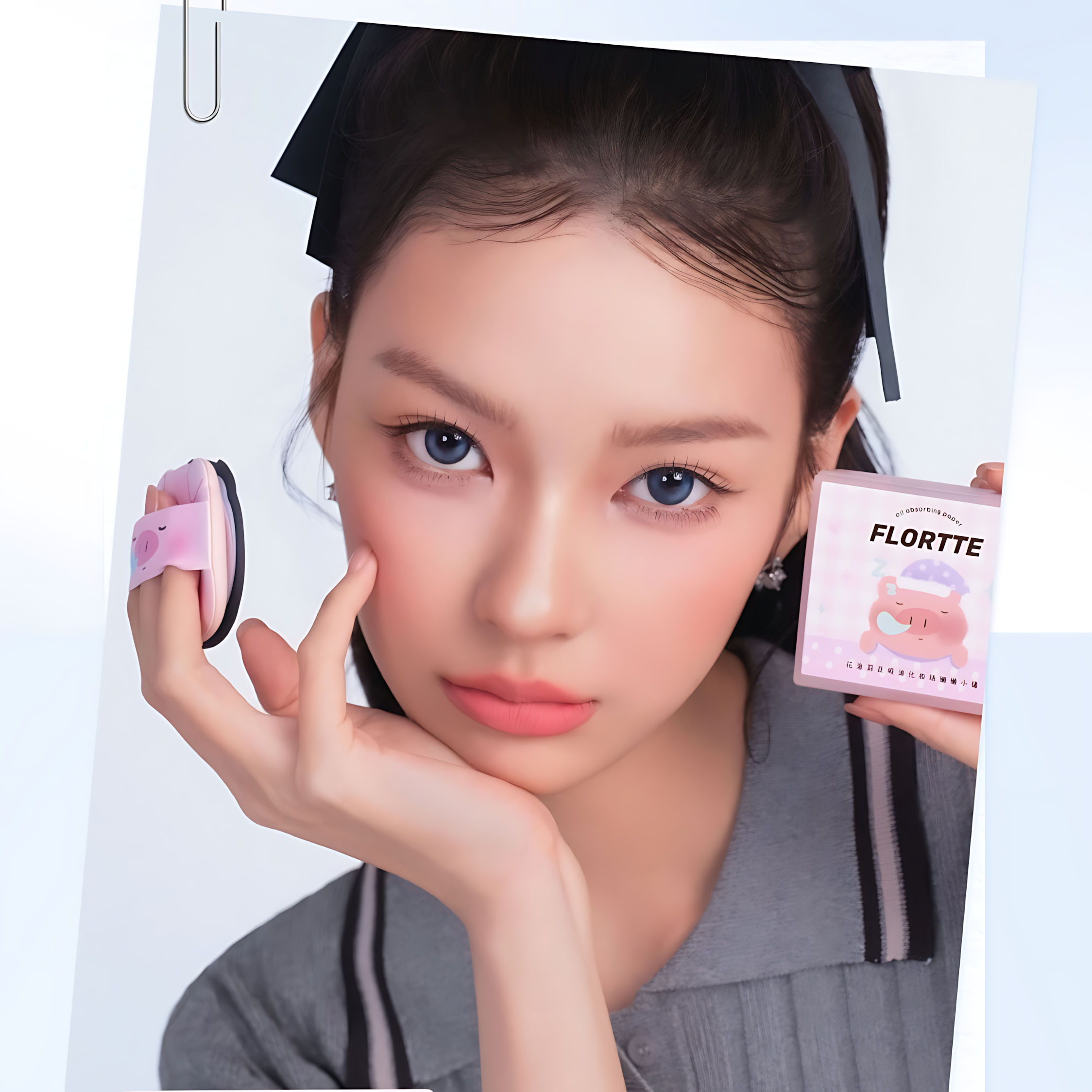 FLORTTE Oil Absorbing Paper (Lazy Little Pig) 2boxes 花洛莉亚吸油化妆纸(懒懒小猪)