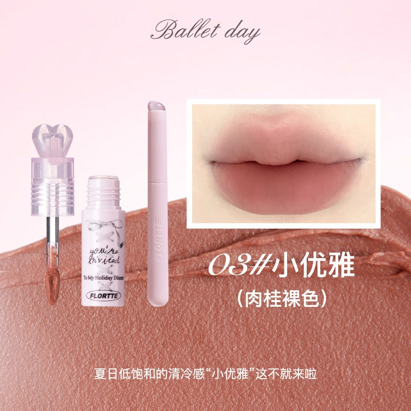 Flortte Little Bowknot Series Milk Cake Lip Cream 2.2g 花洛莉亚小蝴蝶结系列奶糕唇霜