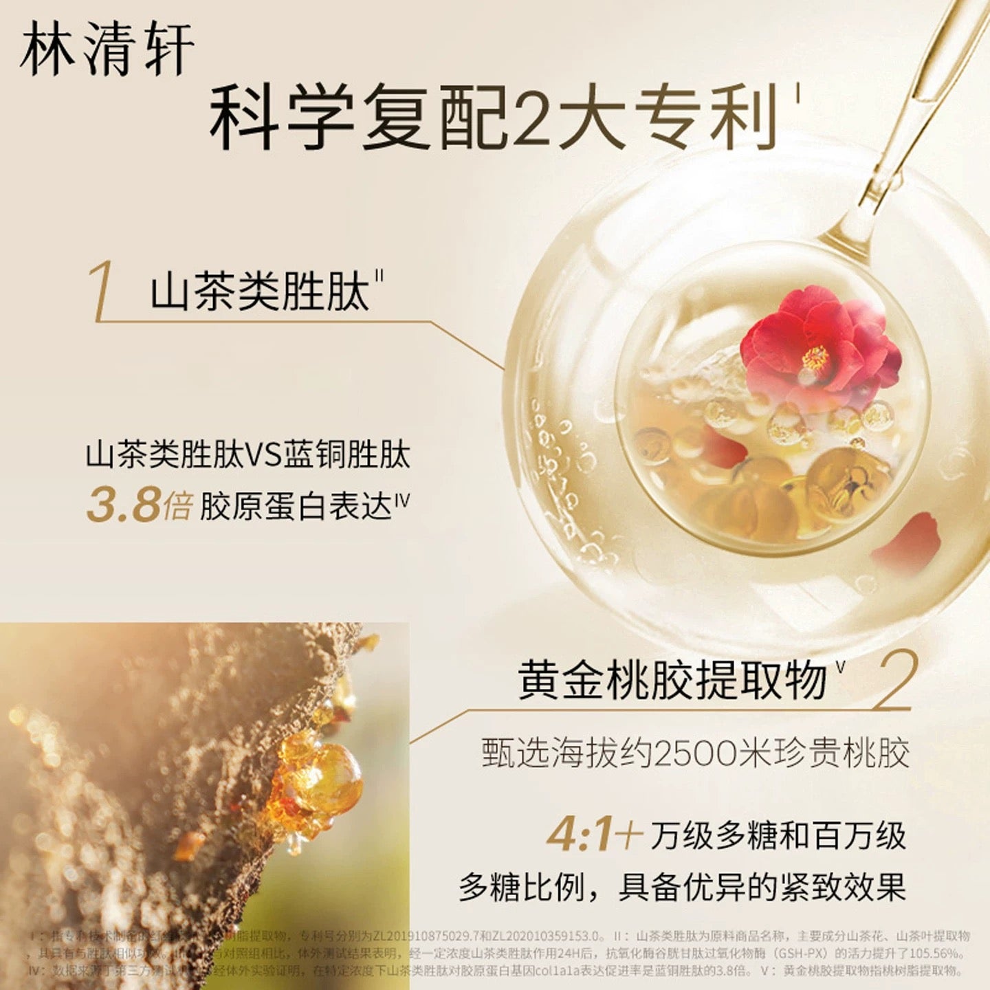 Forest Cabin Camellia Moisturizing Peptide Firming Facial Mask 27ml×6pcs/box 林清轩山茶花保湿胜肽紧致面膜
