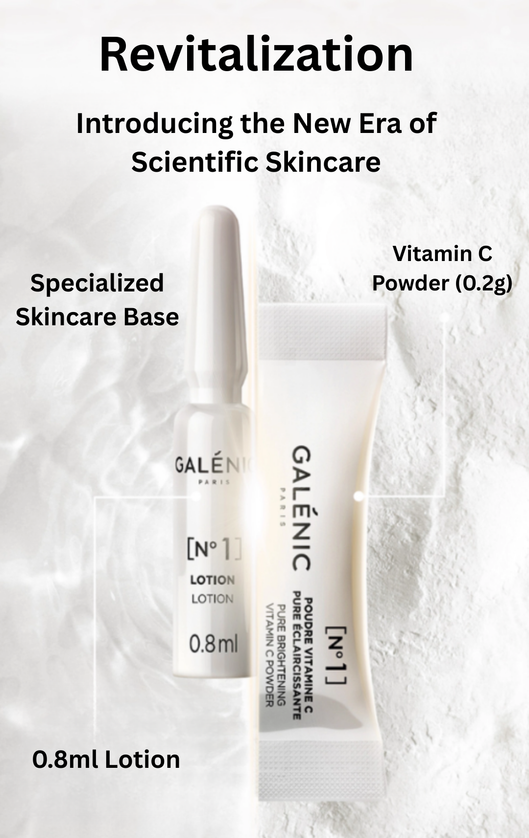 GALENIC Brightening Radiance Energy No.1 VC Essence 0.8ml*3pcs+200mg*3pcs/Box 科兰黎科研护肤系列一号光感活力VC精华