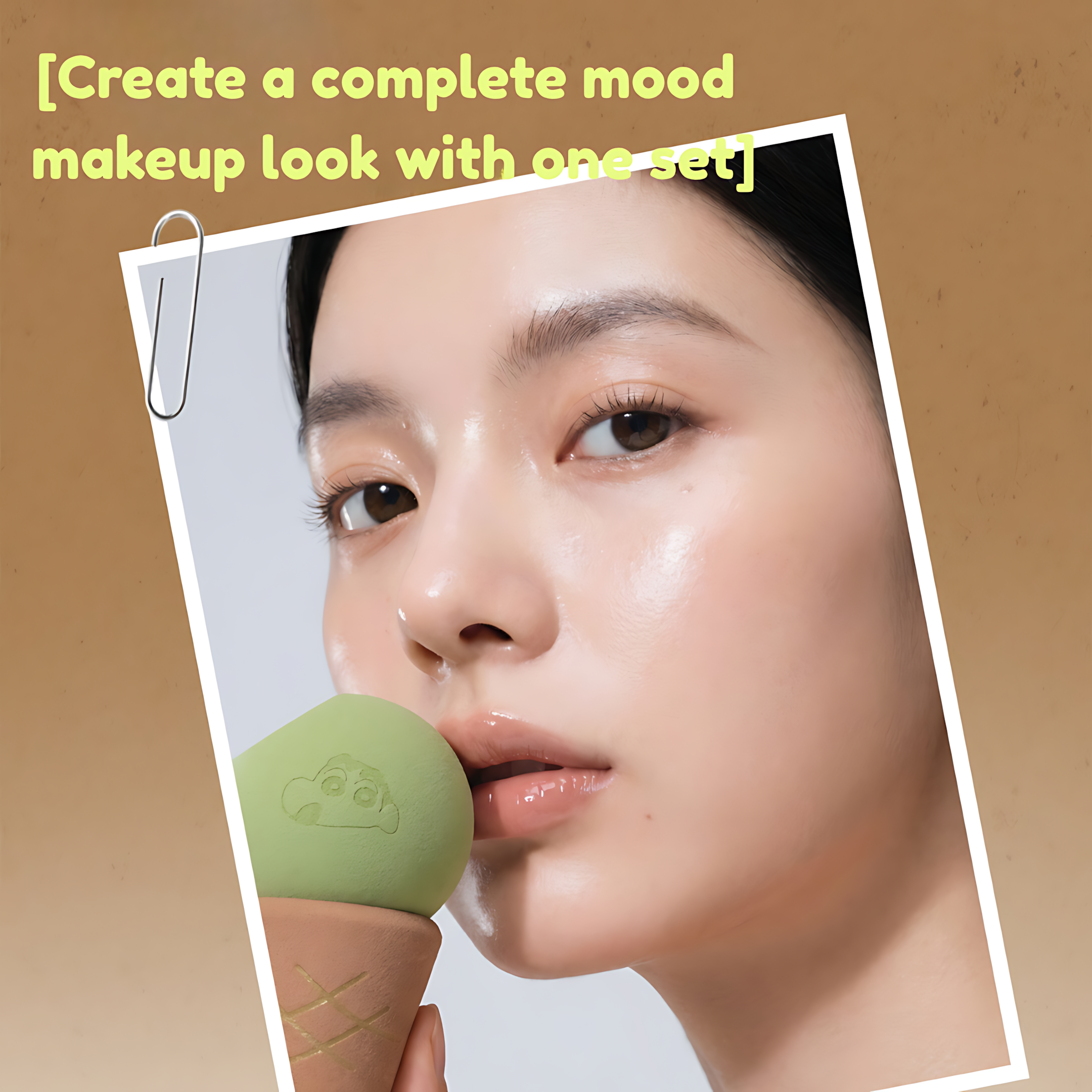GUOXIAONIU × Crayon Shinchan Camping Series Ice Cream Makeup Sponge Set 3pcs 郭小妞×蜡笔小新露营系列雪糕美妆蛋