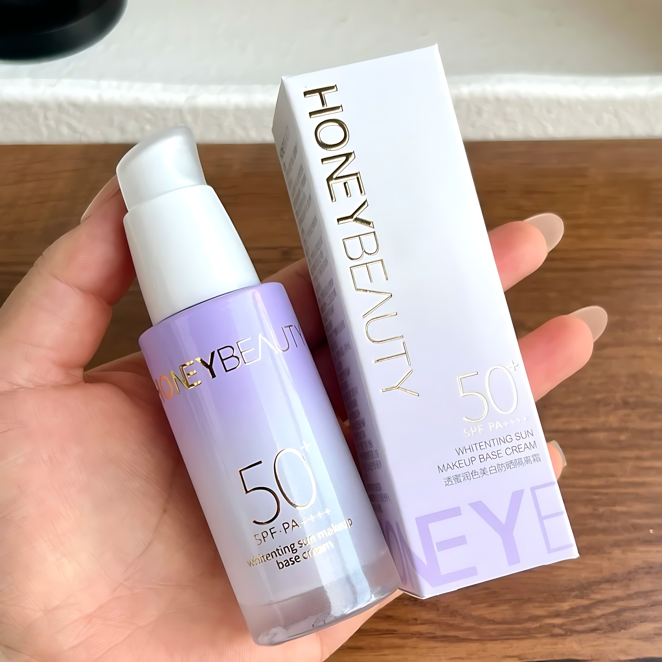 HONEY BEAUTY Whitenting Sun Makeup Base Cream SPF50+PA++++ 30g 透蜜润色美白防晒隔离霜