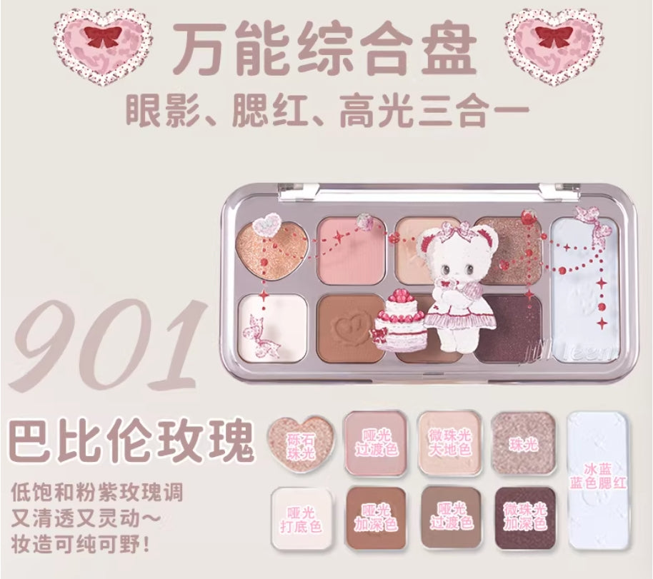 JILL LEEN 9-Color Comprehensive Eyeshadow Palette 8g 玖丽九色综合眼影盘