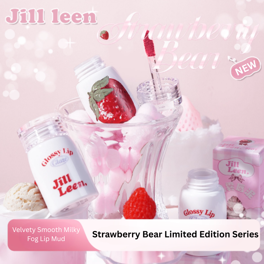 JILL LEEN Strawberry Bear Limited Edition Milky Fog Lip Mud 3ml 玖丽草莓小熊限定奶雾唇泥