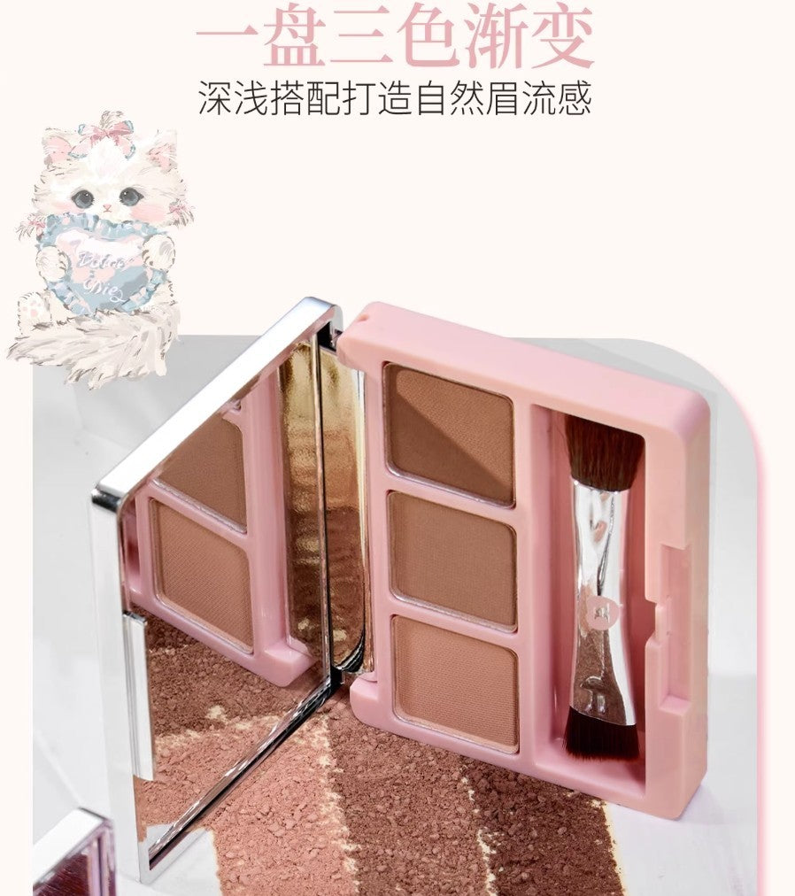 JILL LEEN Three-Color Eyebrow Powder 2g 玖丽绵绵猫淡彩三色眉粉